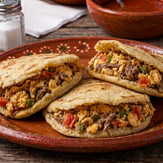 Gorditas Huevo con Machacado