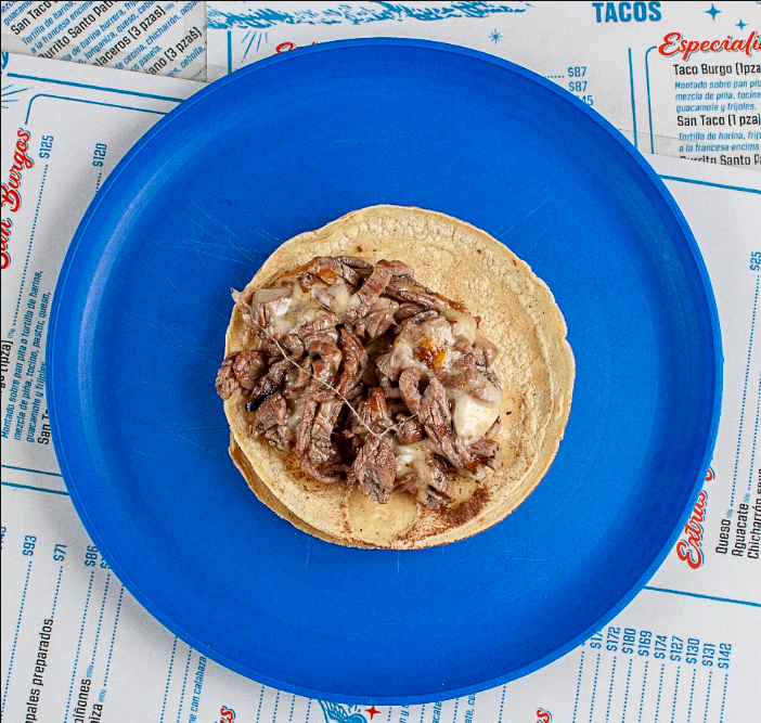 Taco de Arrachera con queso