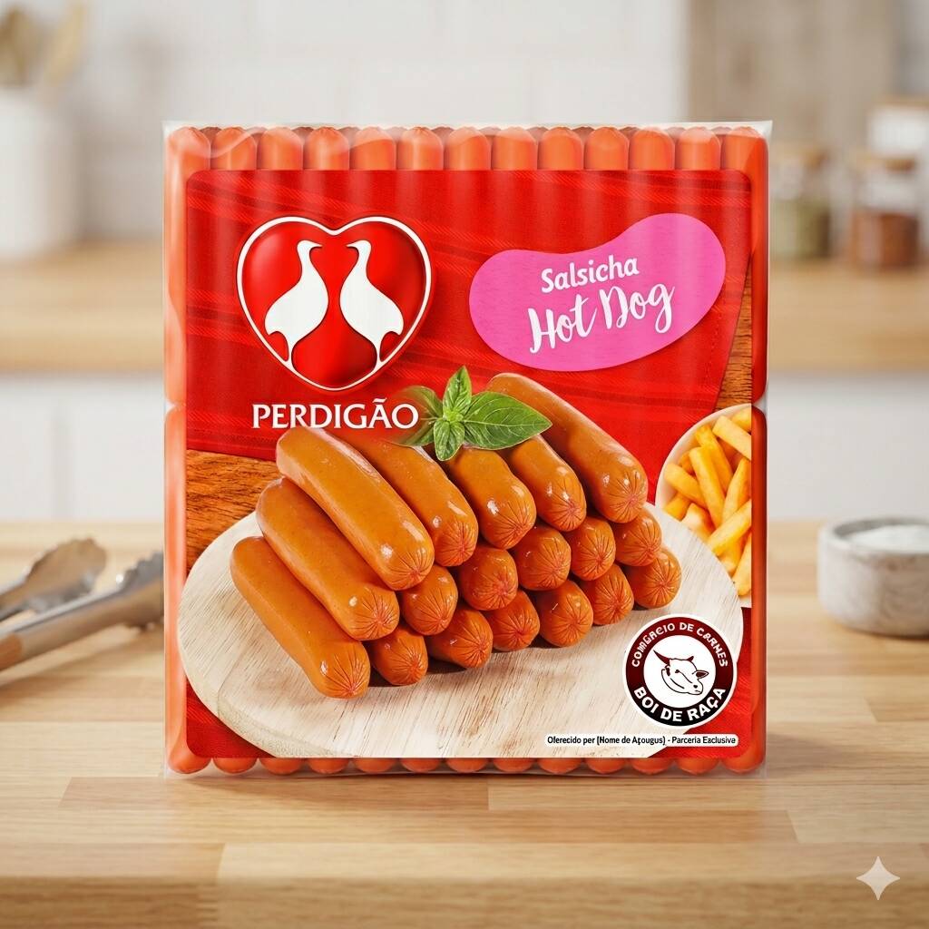 A salsicha Perdigão é uma delícia suculenta e saborosa, ideal para churrascos e grelhados, com um sabor irresistível.