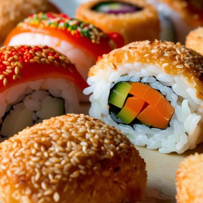 Orden Completa de Sushi Empanizado de Ajonjolí