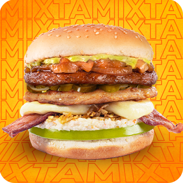 Hamburguesa Mixta (Queso y Tocineta)