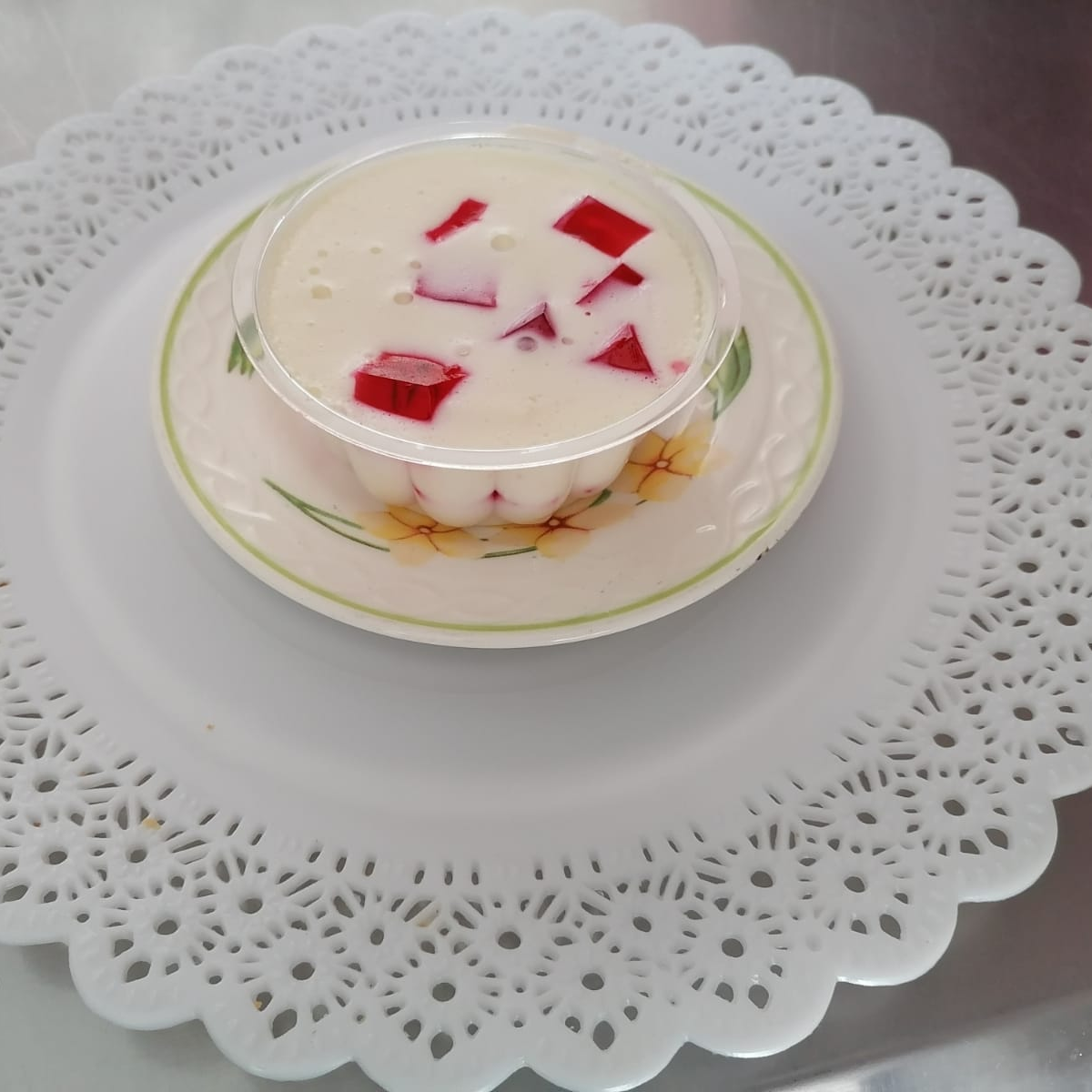 Gelatina de Queso y Fresa