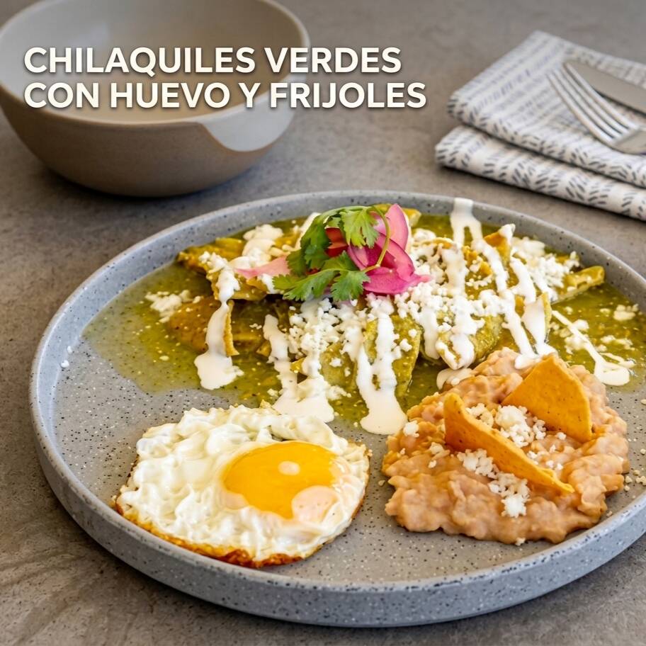 Chilaquiles Verde con 1 Huevo Estrellado