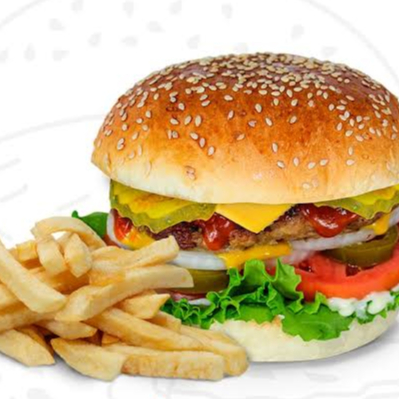 HAMBURGUESA CON PAPAS