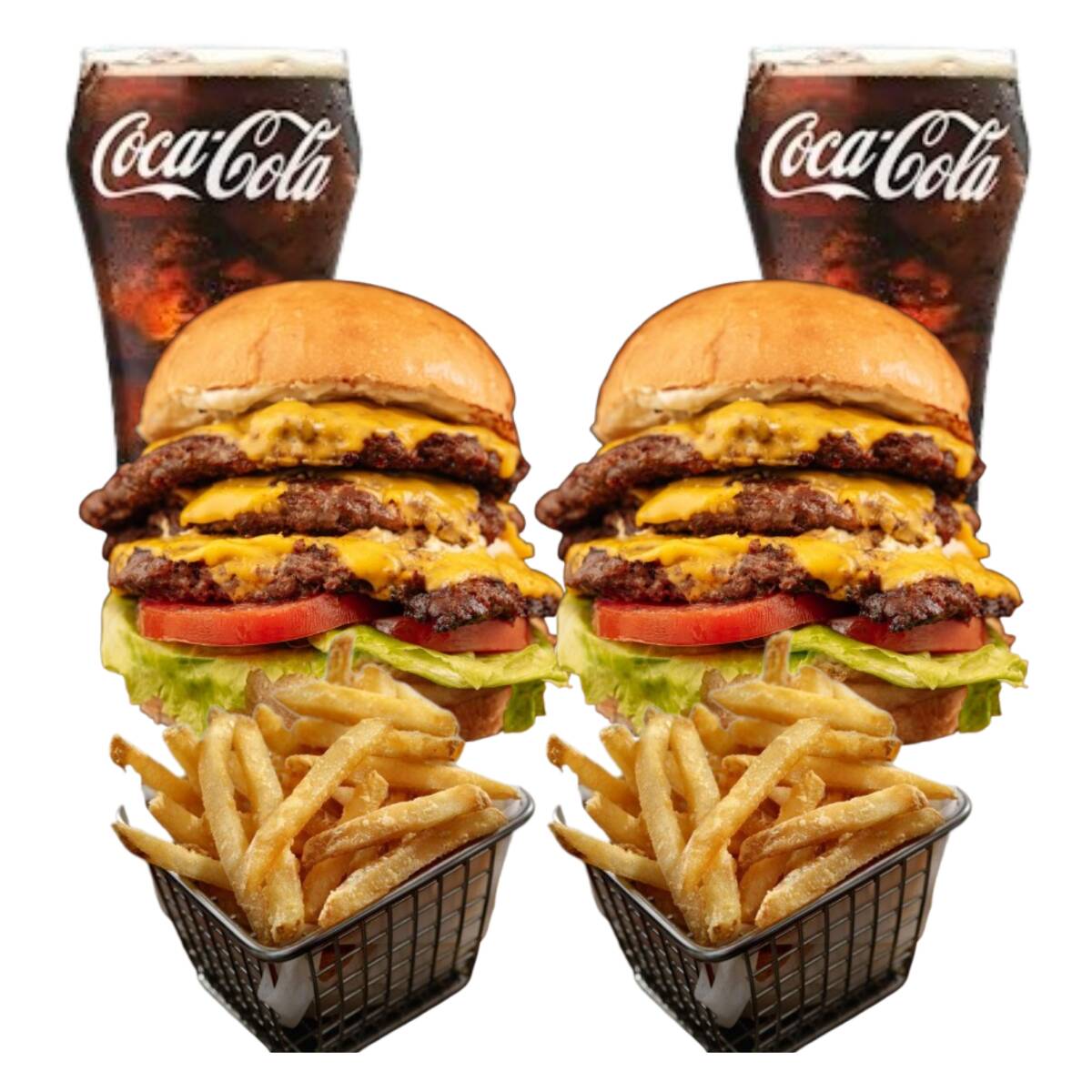 Combo 2 Hamburguesas triples + 2 papas + 2 Mr. Tea
