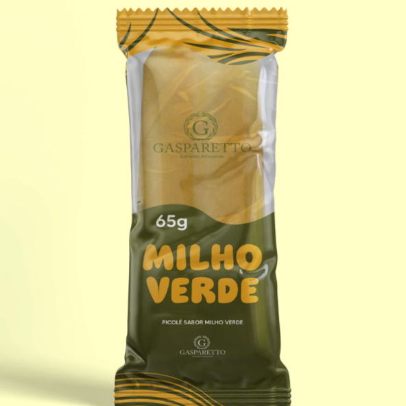 Picolé artesanal sabor milho verde.