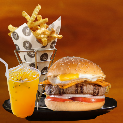 A Lo Pobre Burger con Papas y Bebida