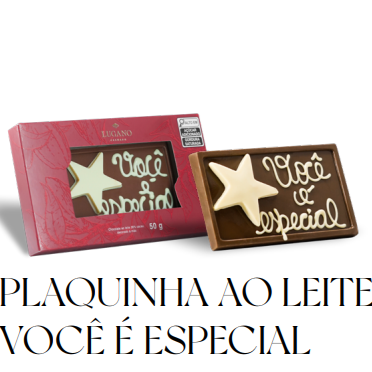 Plaquinha de chocolate ao leite 50g