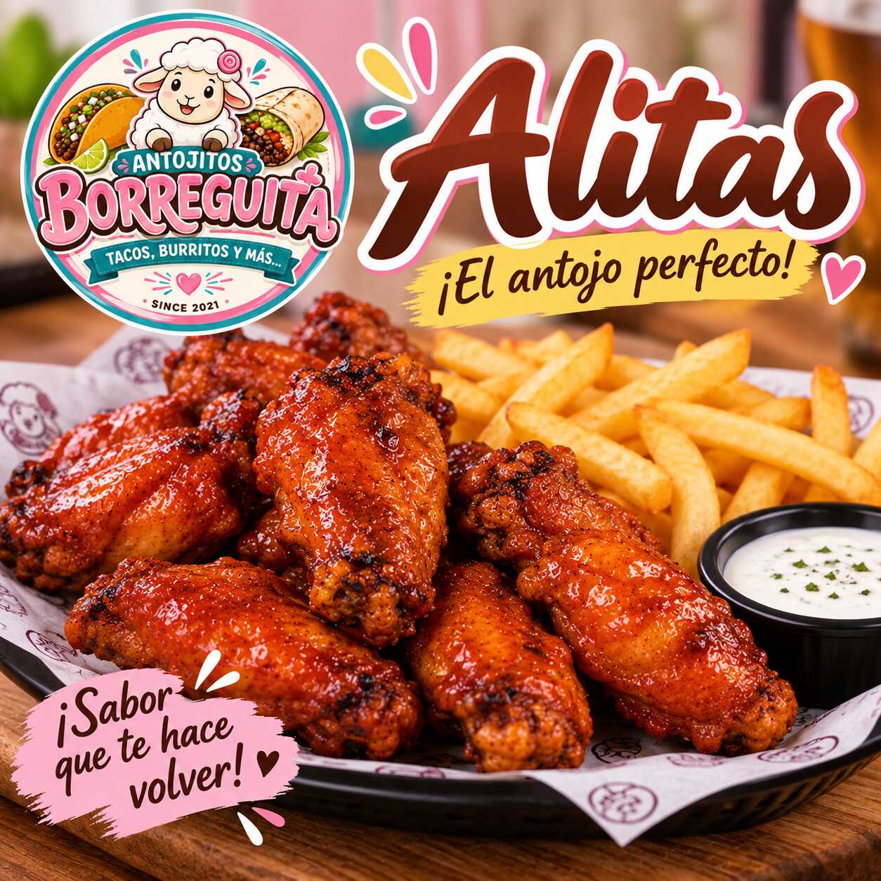 Alitas de Pollo 6pza