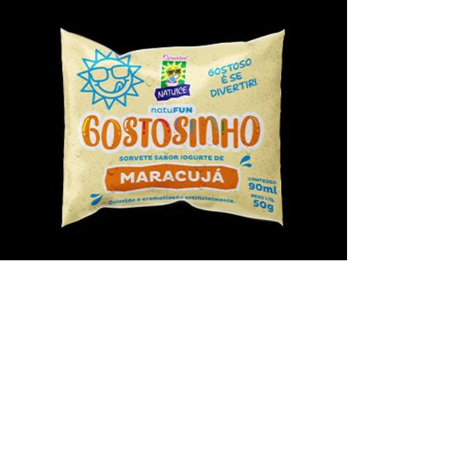 Sorvete cremoso sabor maracujá.