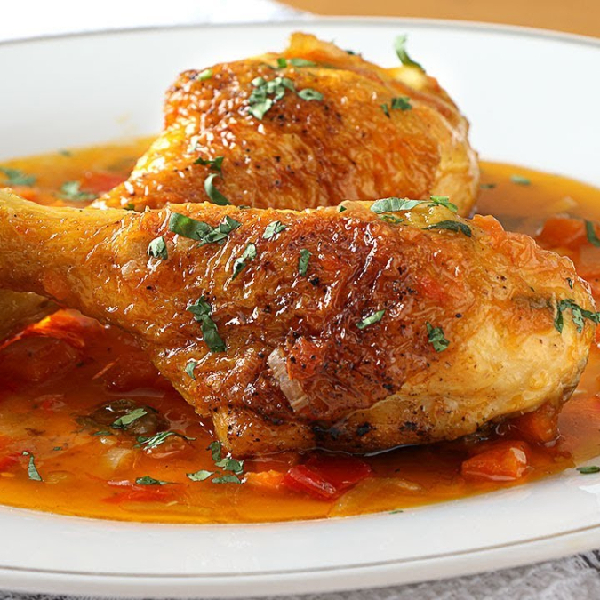 pollo guiso del dia