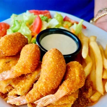 Milanesa Mixta Res y Camarón