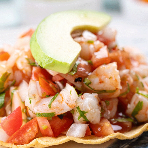 Tostada Camarones Pulpa 3 pzs