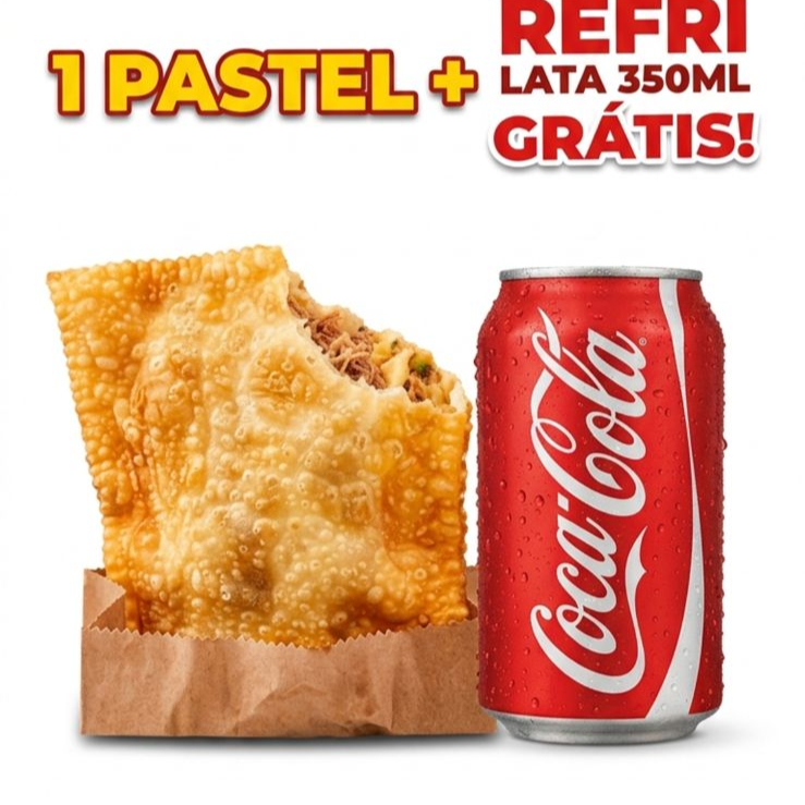 1 delicioso pastel da sua escolha+ refri lata 350ml