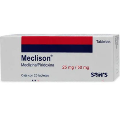 Meclison (Meclizina/Piridoxina) 25 Mg/50 Mg Caja