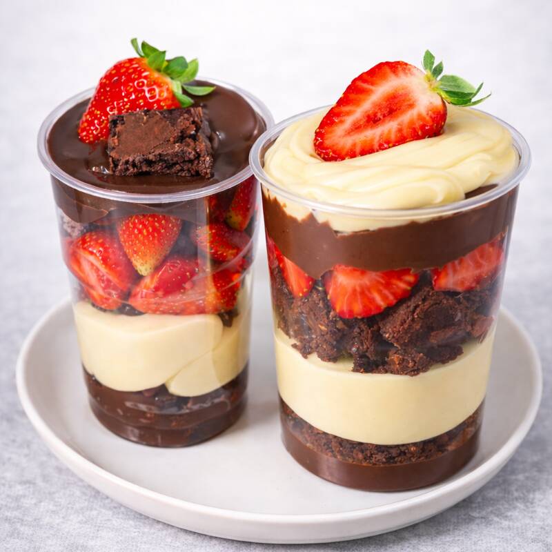 Copo mais pedidos do cardápio. Copo morango e copo nutella, agora juntos