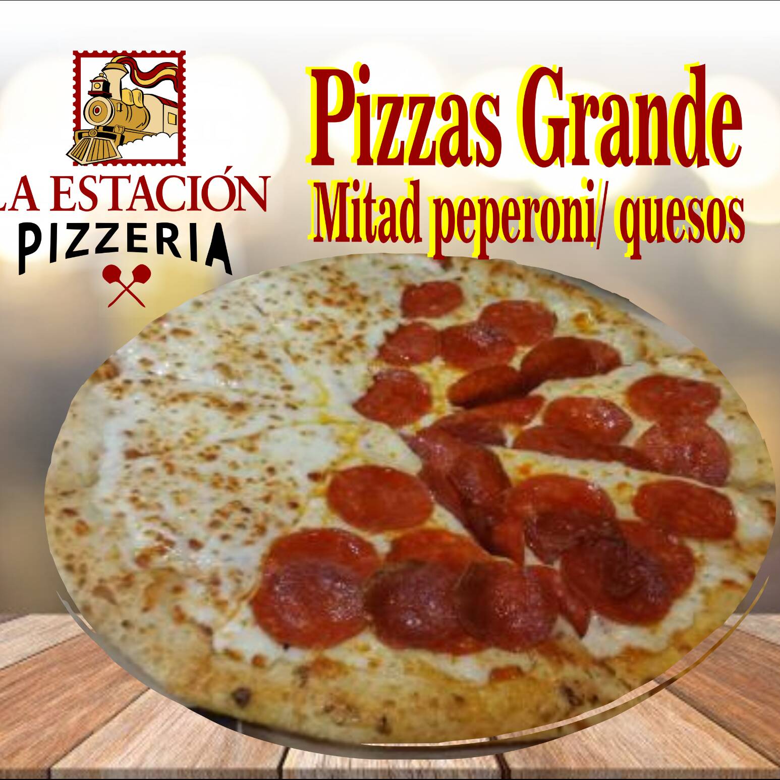 PIZZA MITAD PEPPERONI/ QUESOS FAMILIAR 10 REBANADA