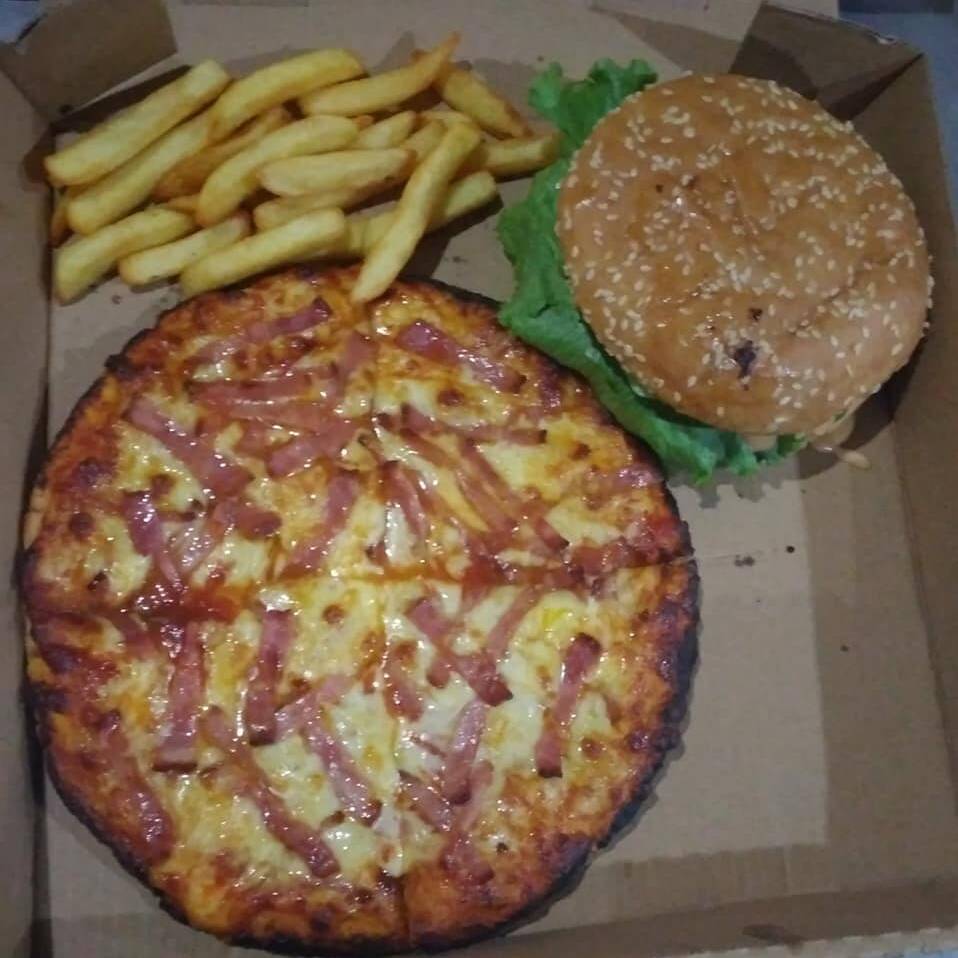 COMBO PAREJA.(PIZZA+HAMBURGUESA)