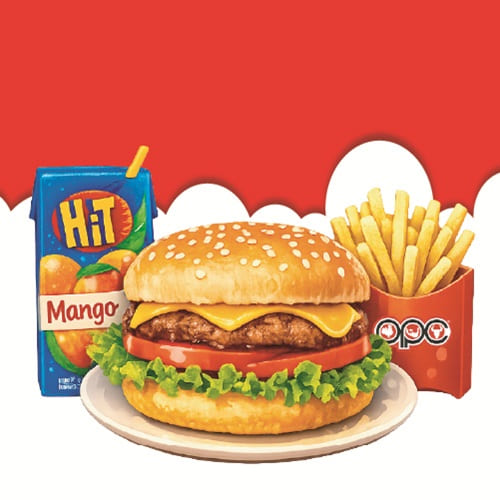 Menú Infantil Hamburguesa Clasica