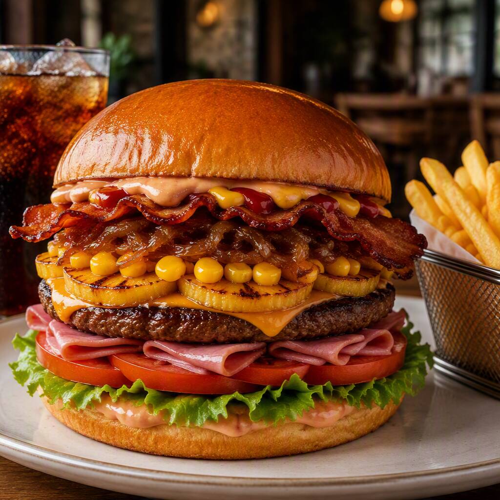Combo Hamburguesa Hawaiana
