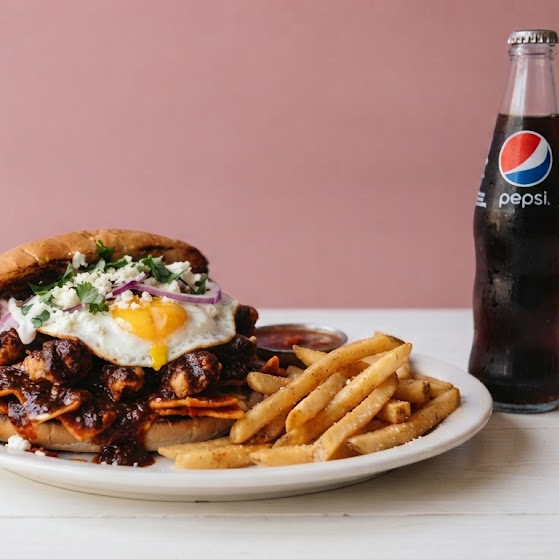 Combo TortaChilaquiles con Chicharrón+Soda + Papas