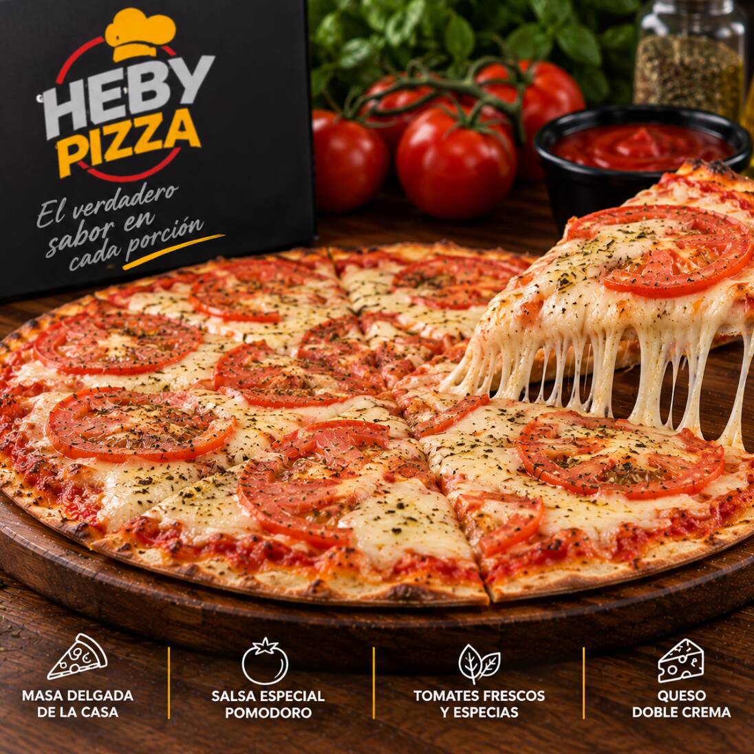 Pizza 4 Porciones Napolitana
