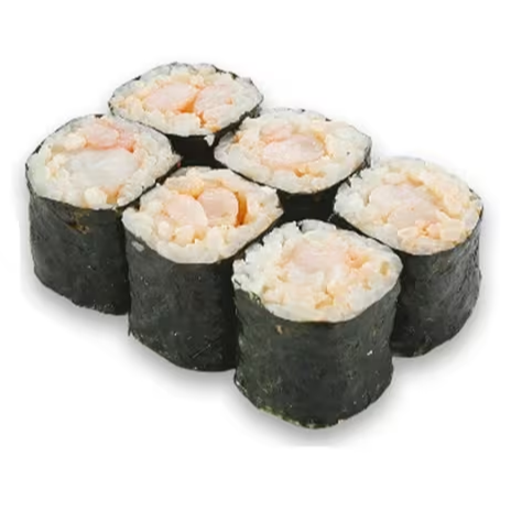 camarão fresco, Shari, cebolinha, folha de alga marinha (nori), cream cheese, 10 peças