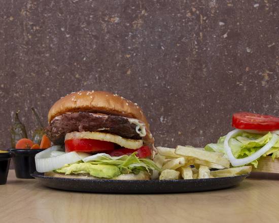 Burger Hawaiana con Papas