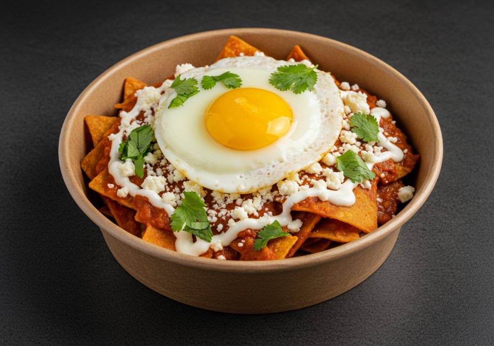 Chilaquiles Rojos con Huevo