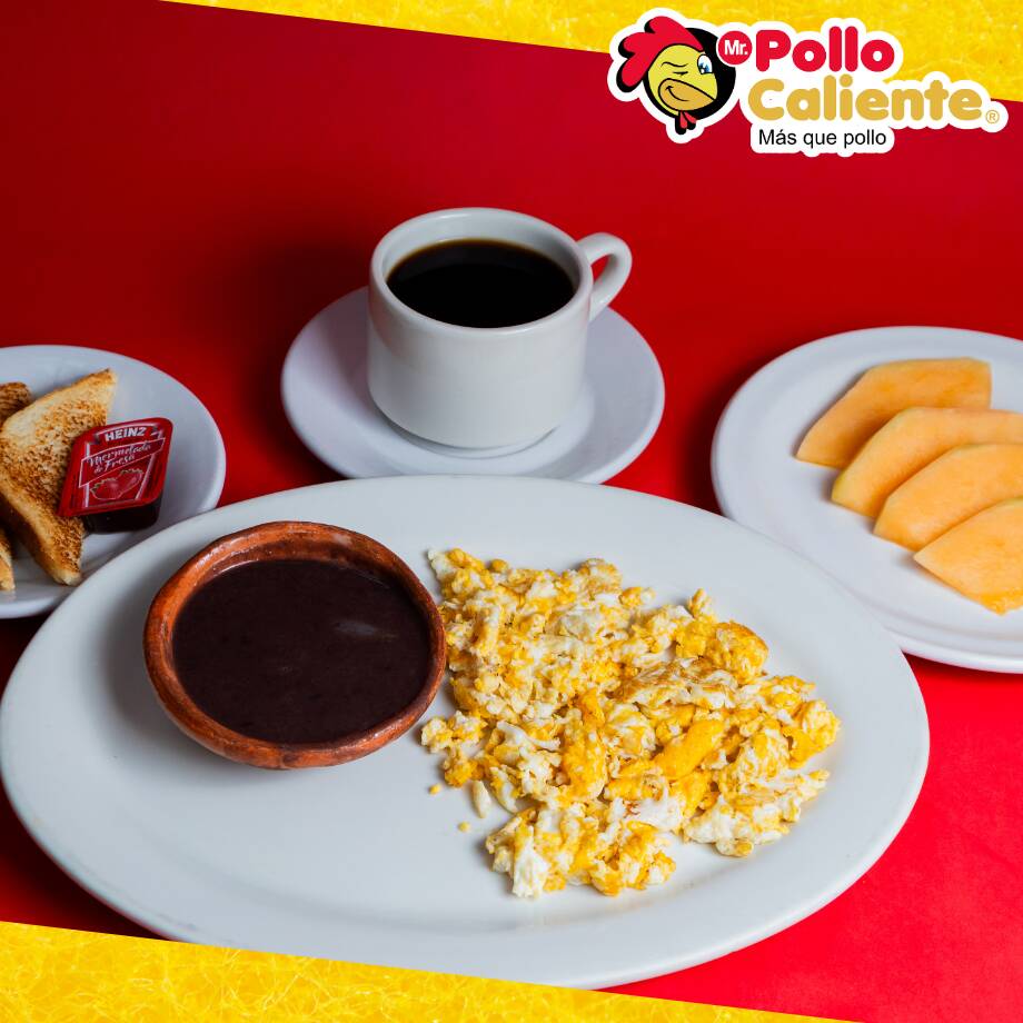 HUEVOS NATURALES REVUELTOS-CON FRIJOLES+CAFE