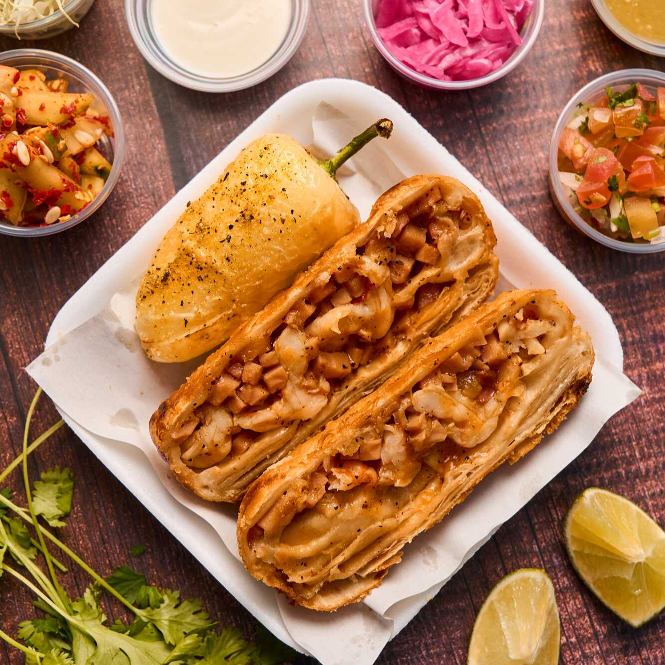 Chimichanga Camarón Hawaiano