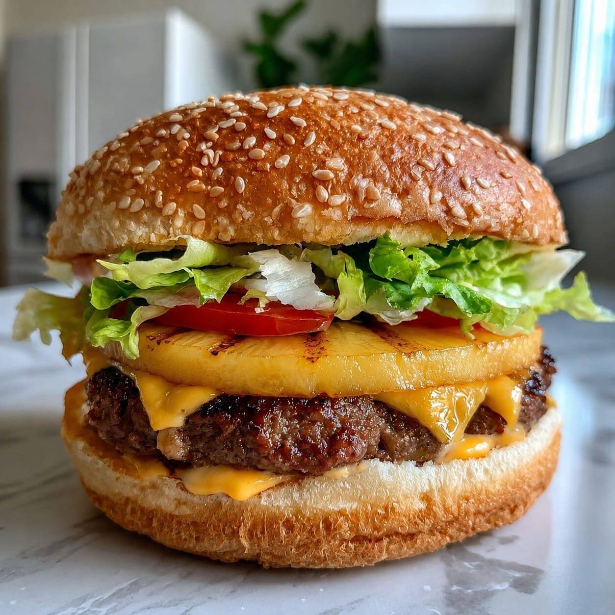 Hamburguesa la Hawaiana