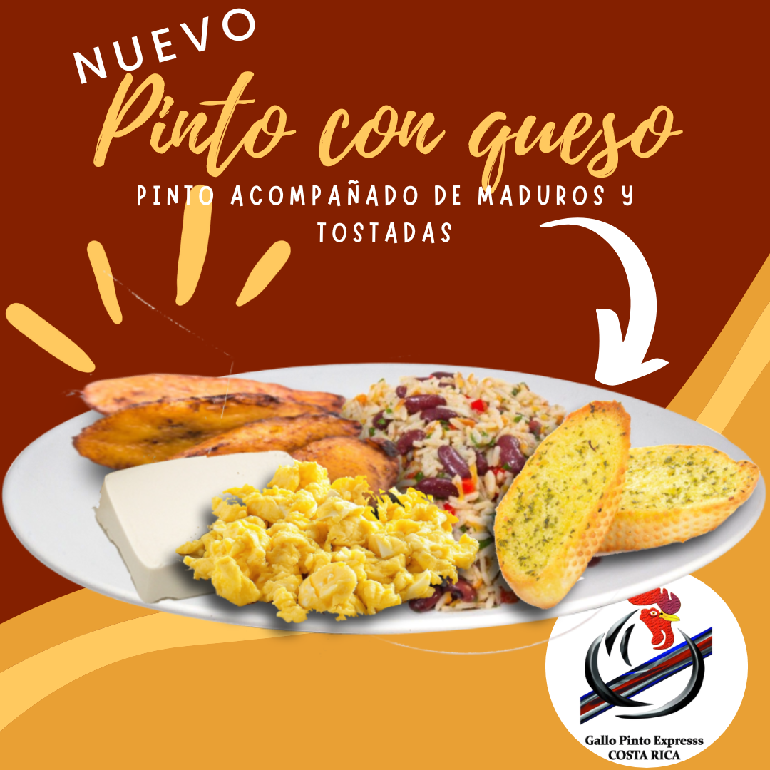Gallo Pinto con huevo con Queso