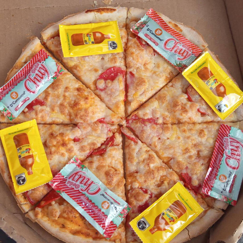 2 PIZZAS FAMILIARES *1 HAWAIANA Y 1 PEPPERONI*