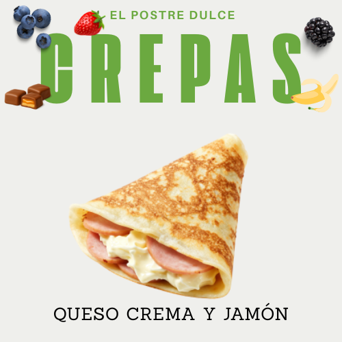 Crepa Queso Crema y Jamón