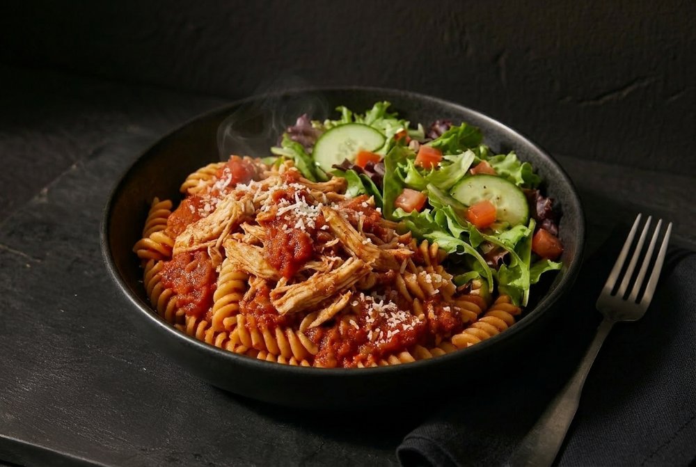 Pollo Mexicano+fusilli +ensalada