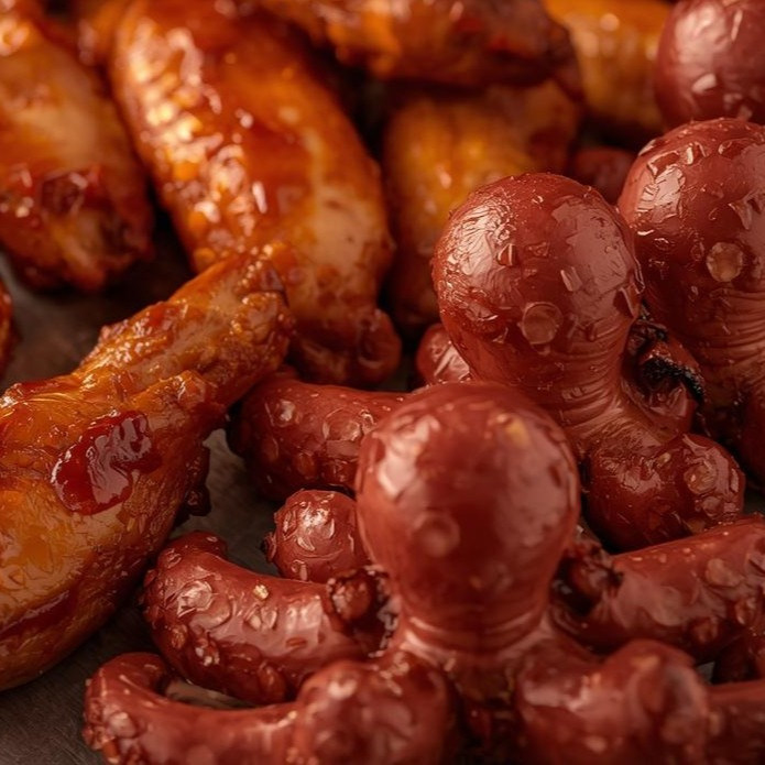 Alitas + salchipulpos