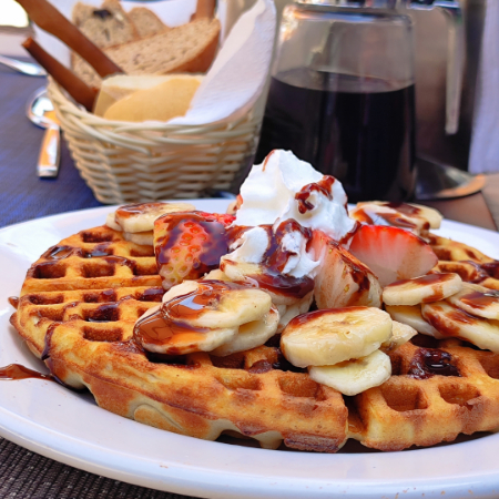 Waffles con Plátano