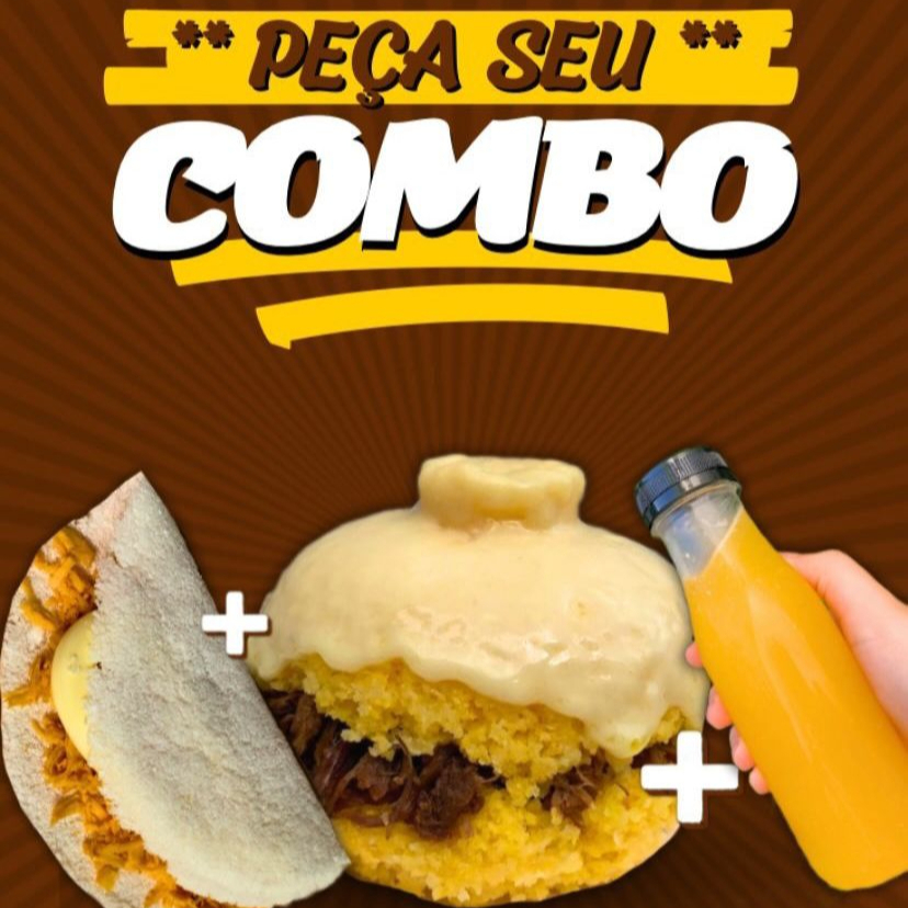 01 tapioca de frango com catupiry + 01 cuscuz recheado de carne e queijo + 01 suco de maracujá