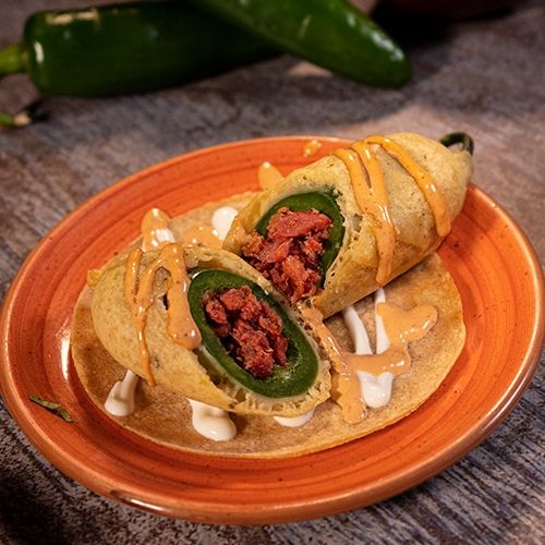Taco de chile relleno de marlín