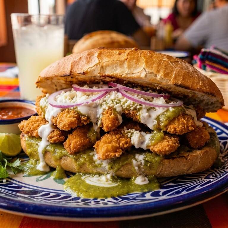 Torta de Enchilada con Pechuga Empanizada