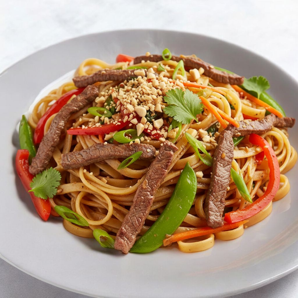 Pasta con carne de res