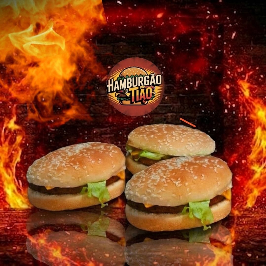 03 X-Burguer Pão , carne e queijo