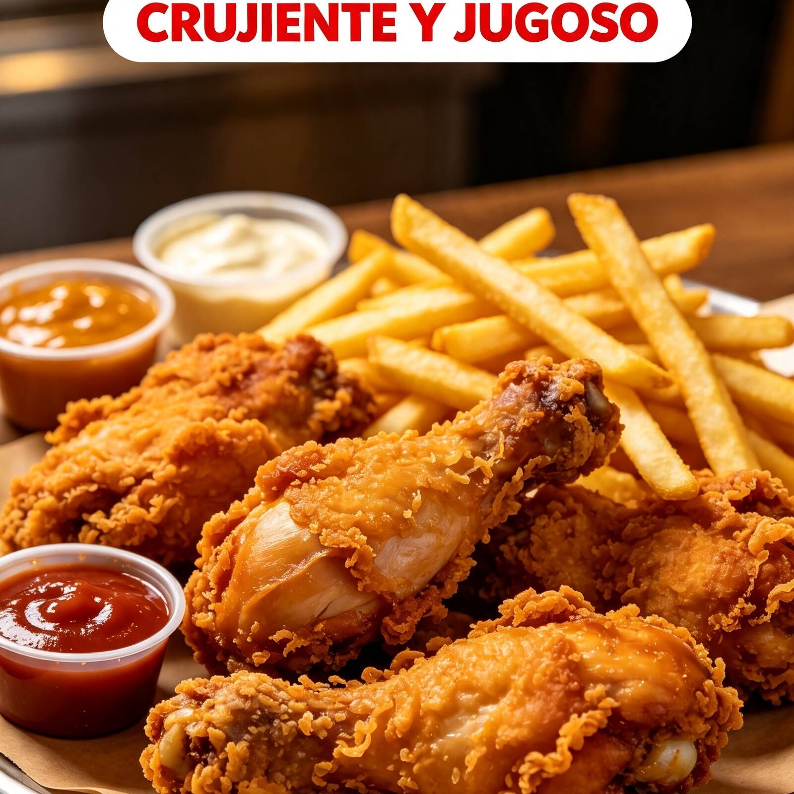 Combo de 3 Muslo + Papa Francesa + Bebida