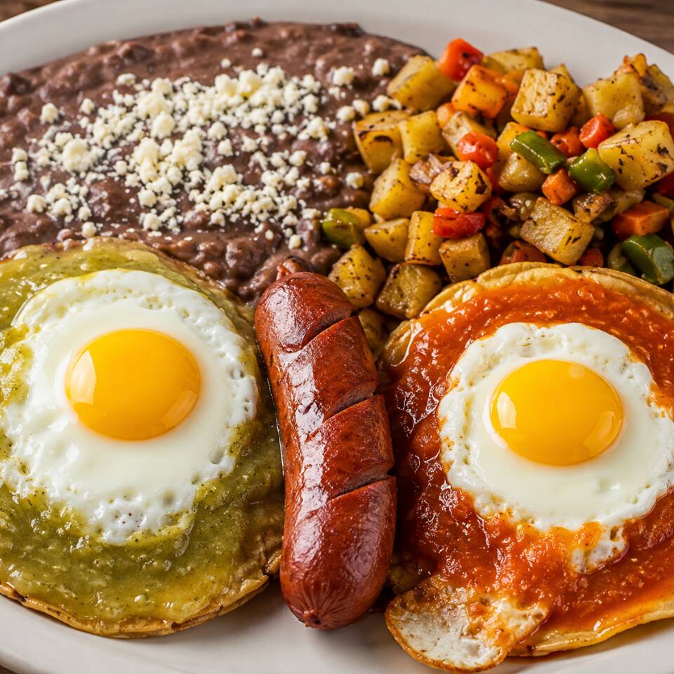 Huevos Divorciados con Salsa Verde y Ranchera