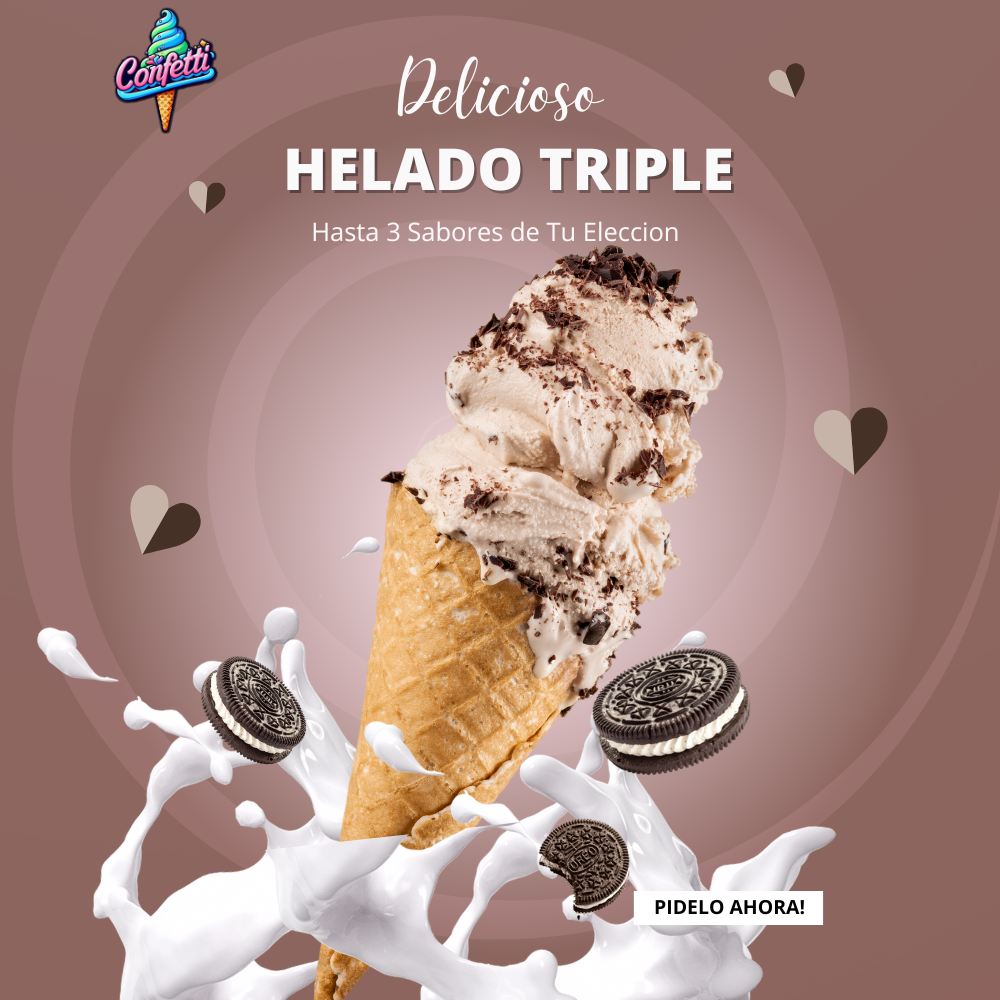 Helado Triple (En Vaso)