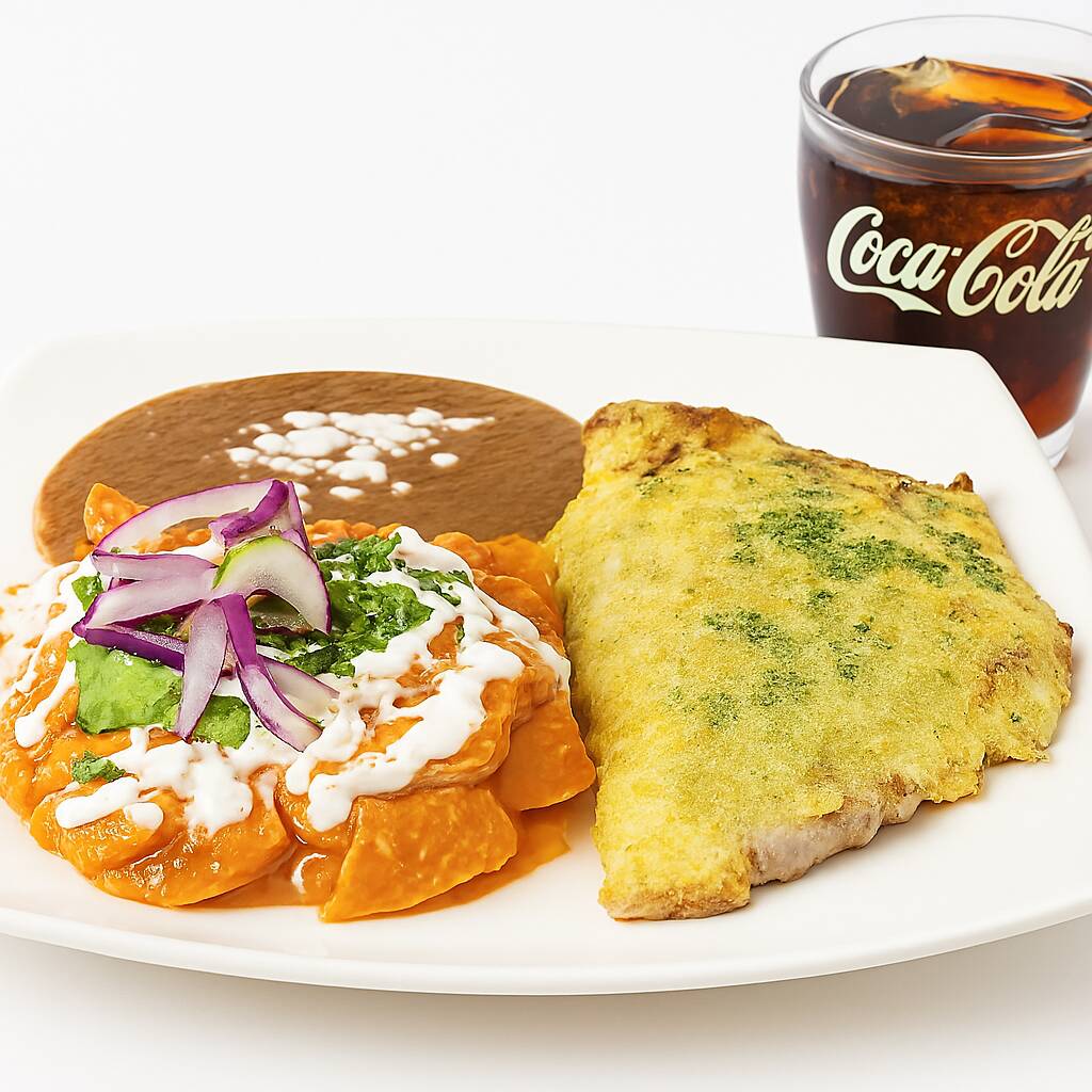 1 Omelette champ+espinaca + 1 Coca Cola