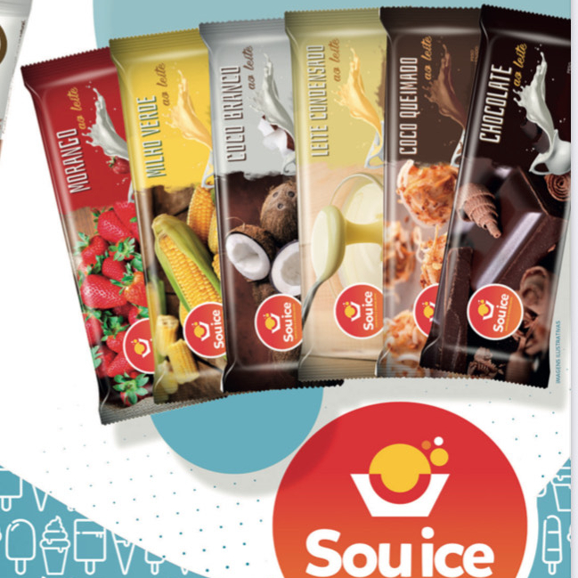 picolé ao leite sabores diversos