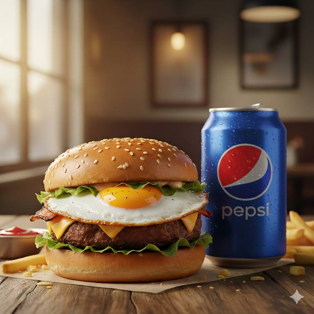 Pão, carne, ovo, mussarela, presunto, salada, batata palha, barbecue e molhos tradicionais