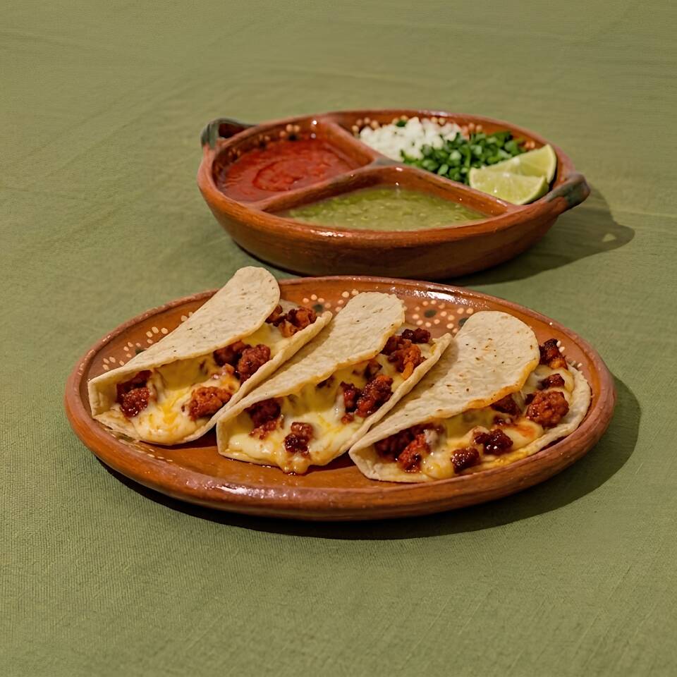 Orden 3 Tacos Queso con Chorizo